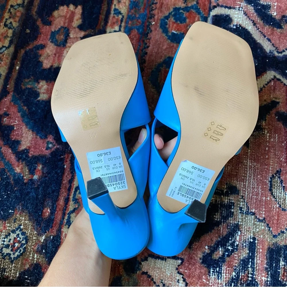 Topshop Skyla blue two strap slide sandal - Picture 11 of 11